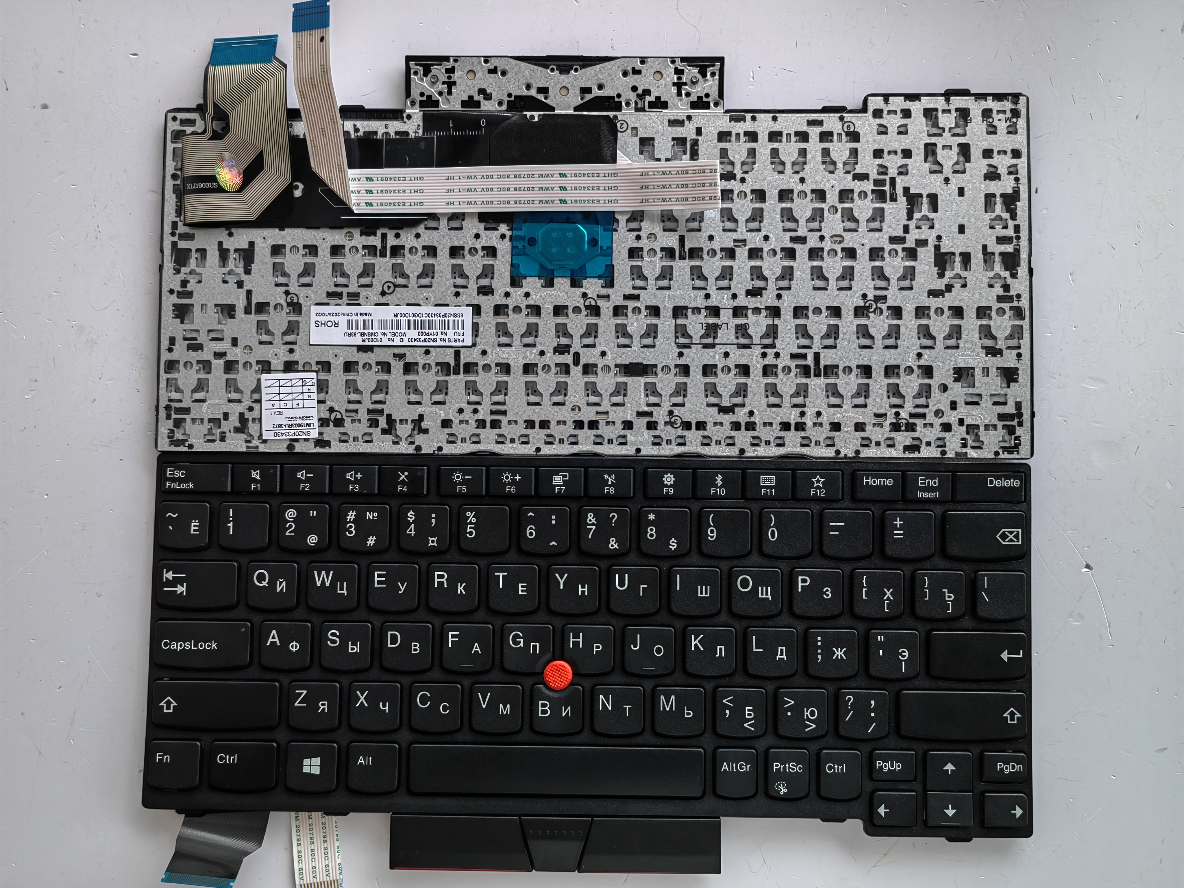 Picture of New Replacement Laptop Keyboard For IBM X280/A285/X390/X395/L13 BLACK FRAME BLACK (OEM) RU Layout